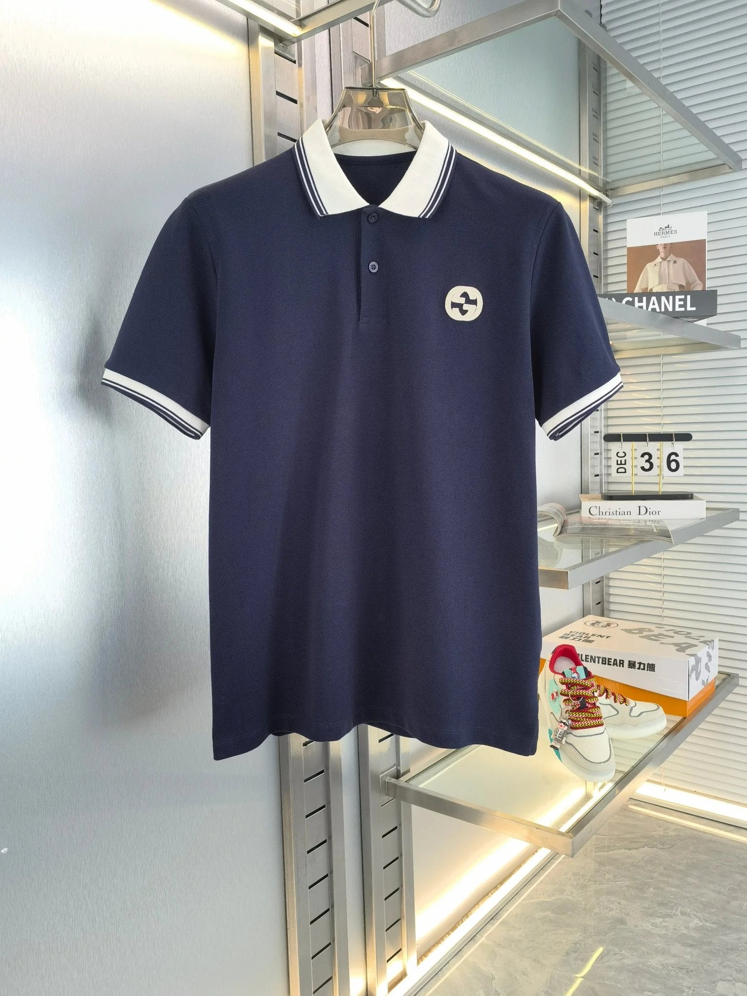 Gucci T-shirt Round chest shape logo Embroidery POLO Shirt Lapel Short Sleeve25ss New Unisex Style OS Loose T Summer Half Sleeve Business Shirt Plus Size T-Shirt