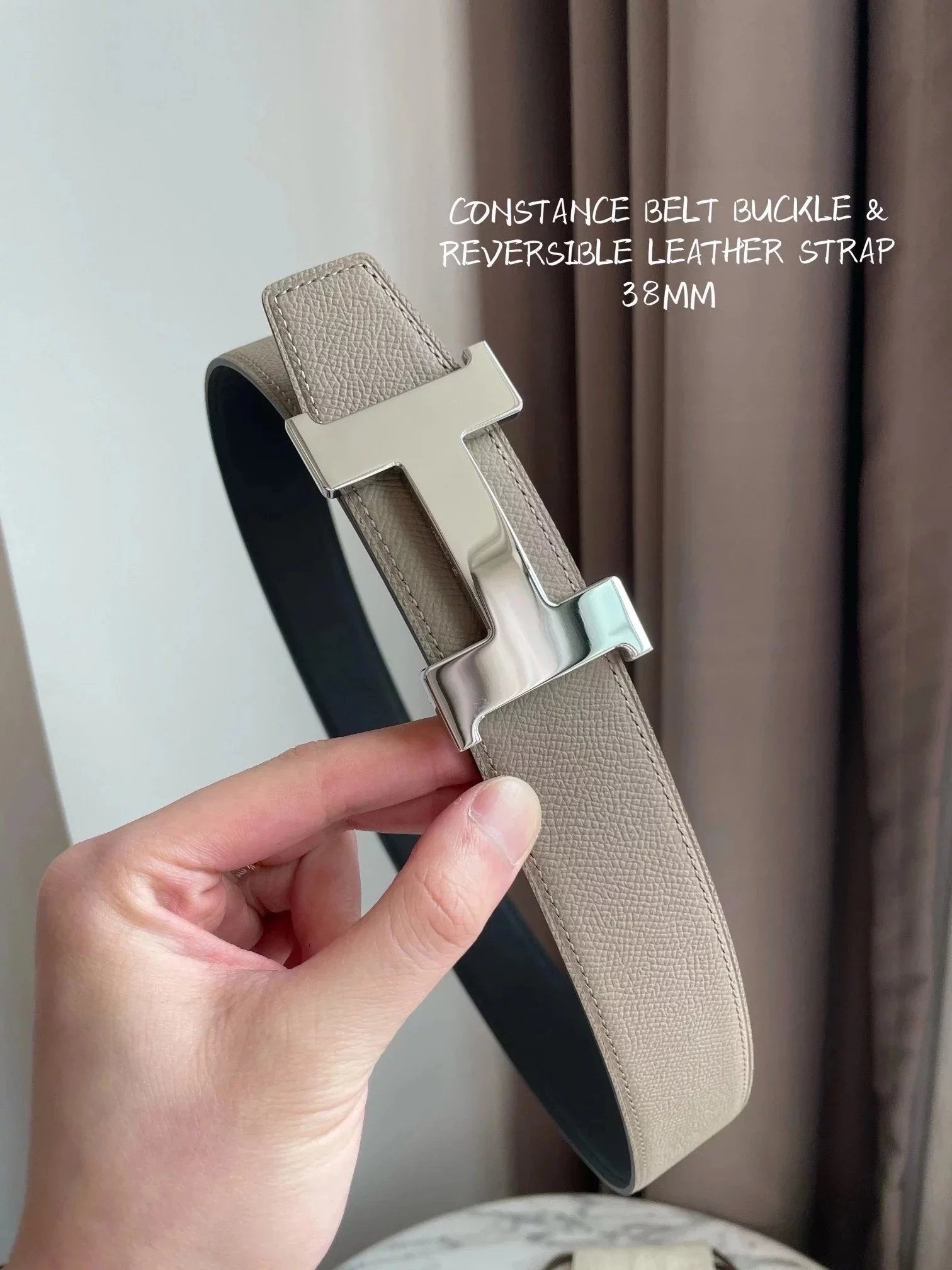 Hermes Belt Top version Spot High Quality h Home Men's Leather Belt Genuine Leather Double-Sided Pure Cowhide Business Casual Belt