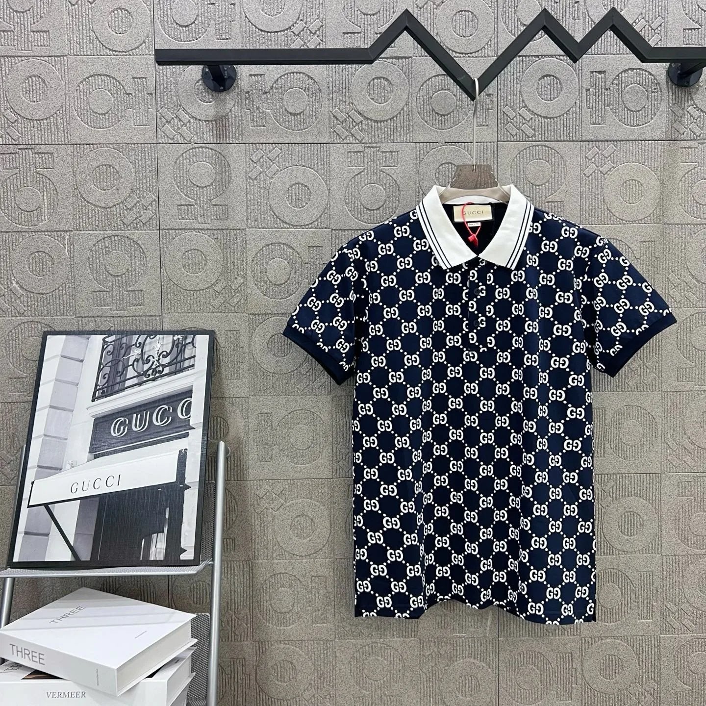 Gucci T-shirt Full Bloom Double G Small LOGO Printing POLO Short Sleeve Turn-down Collar Shirt Unisex Summer Loose Fit T Business Commuter Short Sleeve Shirt Plus Size