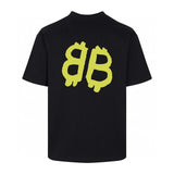 Balenciaga T-shirt Unique Large Double Back B Letter Printing logo round Neck Short Sleeve25ss New pure cotton T Unisex T-Shirt OS Drop Shoulder Loose Fit Base Shirt Top T-Shirt Short Sleeve