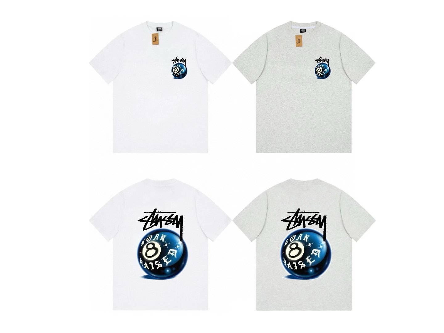 Stussy T-shirt Top Version Maychao2023Joint Fashion Brand Printing Loose Men's and Women's Same High Street Short Sleeve T T-shirt