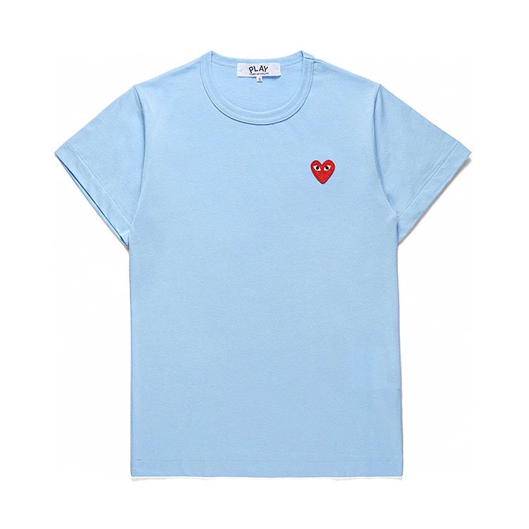 Rei Kawakubo T-shirt Top Version T T-shirt Women's Summer Classic Little Red Heart Cotton round Neck Short Sleeve Men