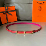 Hermes Belt Top version Women's Leather Belt Fashion All-Matching Women's Thin Belt Internet Celebrity Same Style Dress Belt