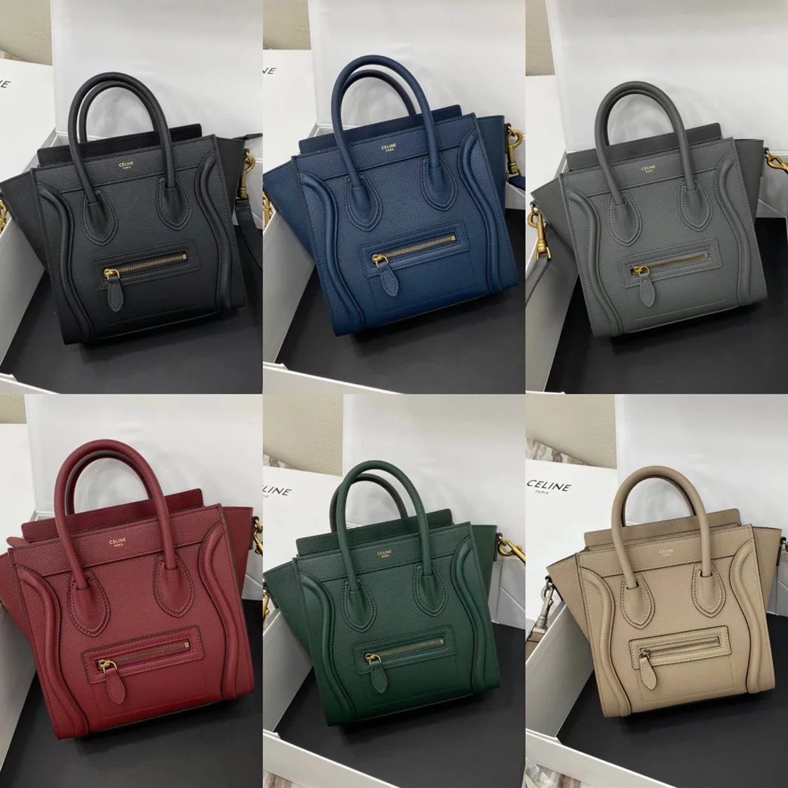 Celine women's bag Top version 【Original High Version】Classic Nano Smiling face bag Luggage Smiling Face Bag Bat Bag Handbag Crossbody Shoulder Bag168253