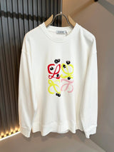 LOEWE Hoodie 24ss Autumn Winter New Classic Letters logo Colorful Printed Crewneck Sweatshirt Pure Cotton Casual Loose Pullover Sportswear Top os Unisex Inner Layer Design