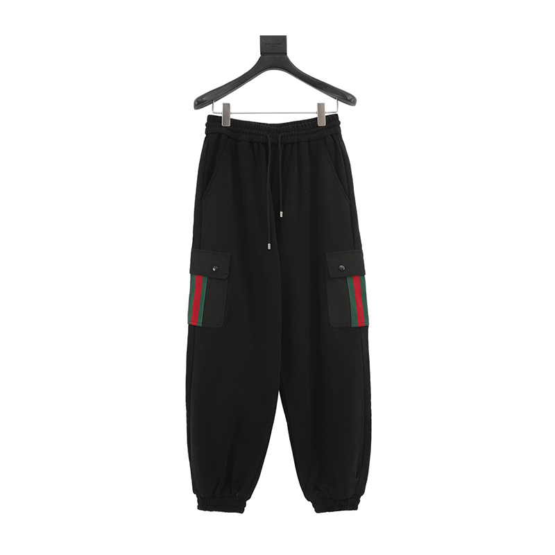 Gucci Sweatpants Pants Side Ribbon Workwear with Pocket Trousers Men and Women Same Style