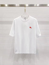 Burberry T-shirt Embroidery on the chest logo round Neck Short Sleeve25ss New Pure Cotton Unisex Style T T-shirt OS Loose Fit Base Shirt Half Sleeve T-Shirt Top Half Sleeve