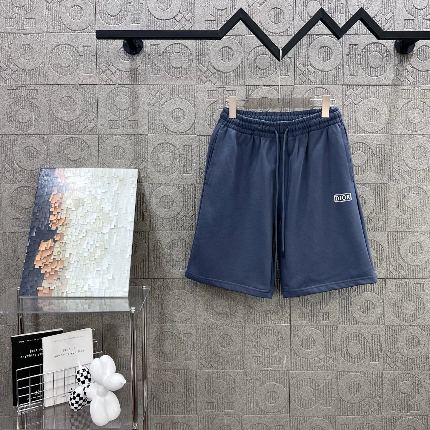 Dior shorts Front Body 3D Glue Letters logo Five-point Shorts25ss New Drawstring Casual Pants for Men and Women, Summer Style5Two-in-One Casual Sweatpants Pure Cotton Joggers