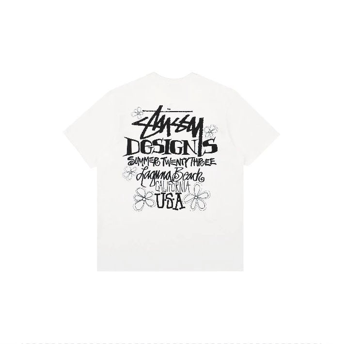 Stussy T-shirt Top Version Fashion Brand Plush Dice Summer Men's and Women's Same Style Short Sleeve T T-shirt