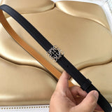 LOEWE Belt Top version Original Sample Women's Clothes Original Order Belt Width2.0cm Genuine Goods Quality Counter Full Set of Packaging Selected Imported First Layer Calfskin Leather Feel Comparable to Genuine Goods Boutique Letter Buckle Official Net S