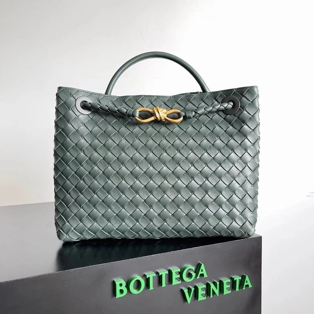 Bottega Veneta Women's Bag Top version 【Level Surrogate Shopping】Home New andiamo Handbag Woven Bag Horoscope Buckle Briefcase Large45cm Shopping Bag Tote Bag tote Bag Handbag Shoulder Crossbody Bag24New Women's Bag New Color Idle Style Square Pocket Bag