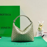 Bottega Veneta Women's Bag Top version 【Super Original Leather】New Wallace Lunch Box Bag Shoulder and Back Lunch Bag Woven hobo Underarm Bag Woven Bag Women's Bag Handbag hobo Bag