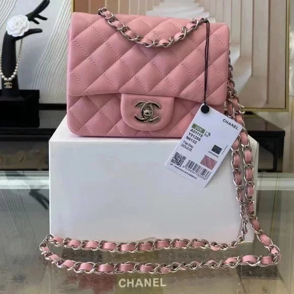 Chanel Women's Bag Top version Original Leather Surrogate Shopping Version New Bag Ch@ne1CF Fat Fang1115mini17cm Caviar Ball Grain Cowhide CF Sheepskin Mini Small Sized Flap Bag Shoulder Crossbody Chain Bag Lambskin Original Leather