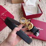 Ferragamo Belt Top version 【Full Package】Belt Width for Men and Women3.5cm with Chip nfc Anti-Counterfeiting Quality Counter Full Set Packaging Italian Double-Sided Cowhide Matching Boutique Brass Buckle Long and Short Belt Pants Belt