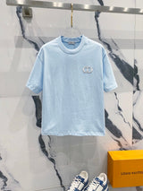 Dior T-shirt Minimalist Brand CD Letter Embroidery LOGO round Neck Short Sleeve25ss New Pure Cotton Unisex Style T T-shirt OS Loose Fit Base Shirt Casual Short Sleeve Top T-Shirt