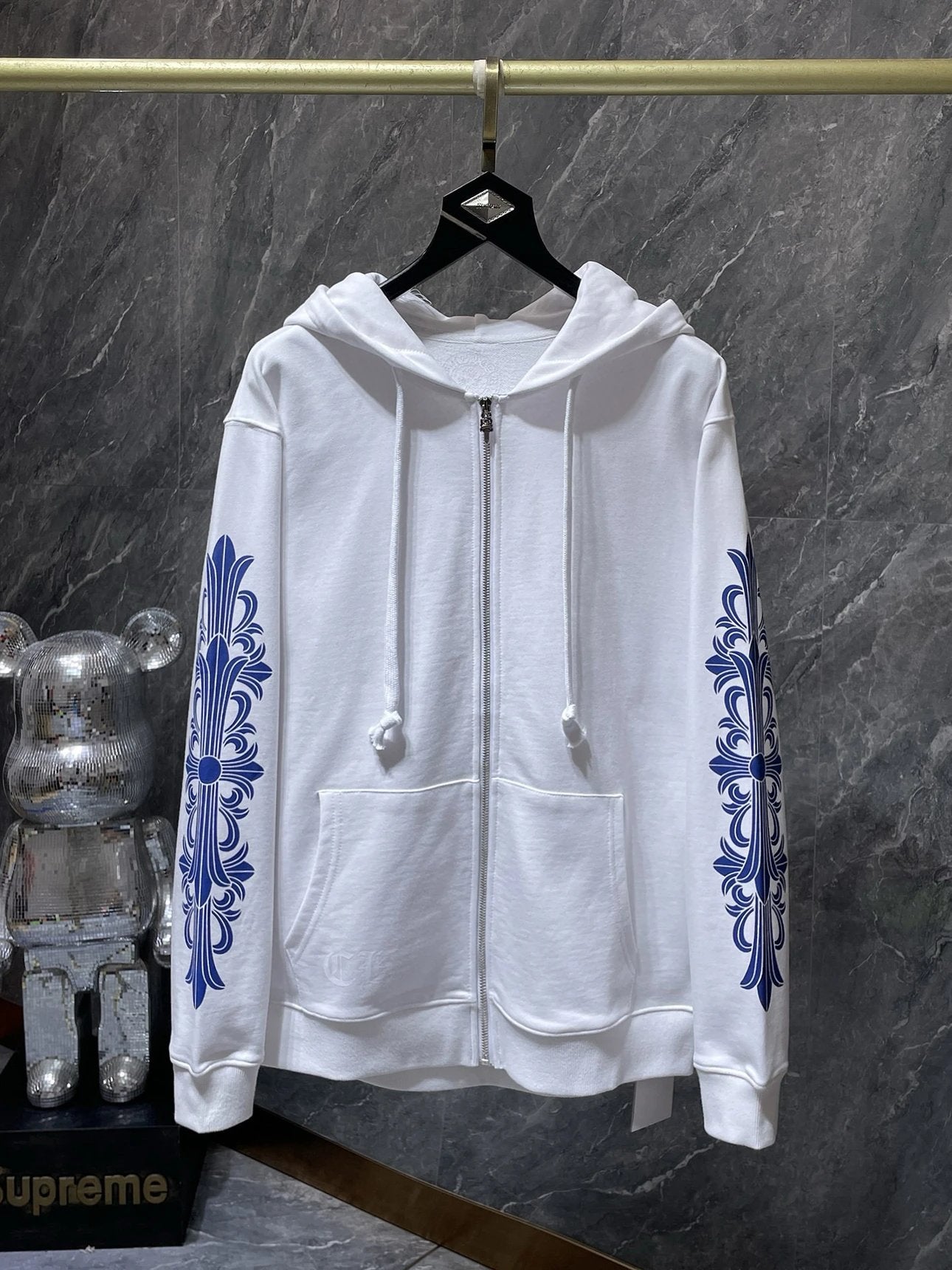 Chrome Hearts Hoodie Top Version Counter Same Style Fashion Brand2024Cotton Wide Casual Loose Zipper Hooded Sweater Men's and Women's Hoodies