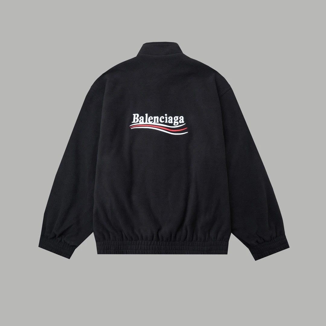 Balenciaga Jackets Matching Jacket with Cola Embroidery Fleece Cotton Suit Casual Loose Sports Thickened Jacket Coat os Unisex Style24ss Autumn and Winter New Products