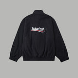 Balenciaga Jackets Matching Jacket with Cola Embroidery Fleece Cotton Suit Casual Loose Sports Thickened Jacket Coat os Unisex Style24ss Autumn and Winter New Products