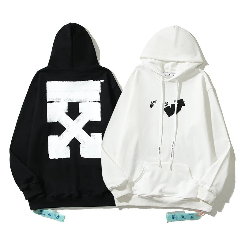 OFF-White Hoodie Cotton Terry Pullover Hoodie Loose Sweater-CY