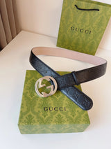 Gucci Belt Top version New Original Single Men's Belt Leather Belt Double g Belt Men's Fashion Casual Original Leather Gujia Belt GG Home Pant Belt Male Gucci Gucci Men's Belt Ferragamo4.0