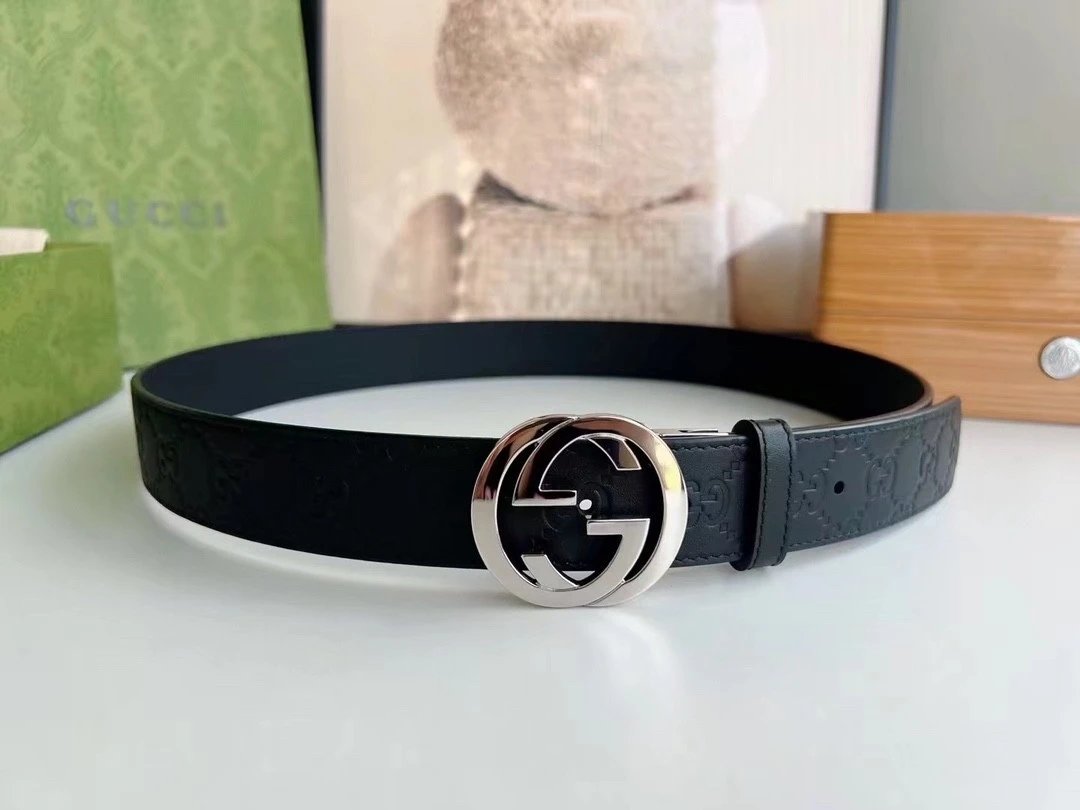 Gucci Belt Top version New Original Single Men's Belt Leather Belt Double g Belt Men's Fashion Casual Original Leather Gujia Belt GG Home Pant Belt Male Gucci Gucci Men's Belt Ferragamo