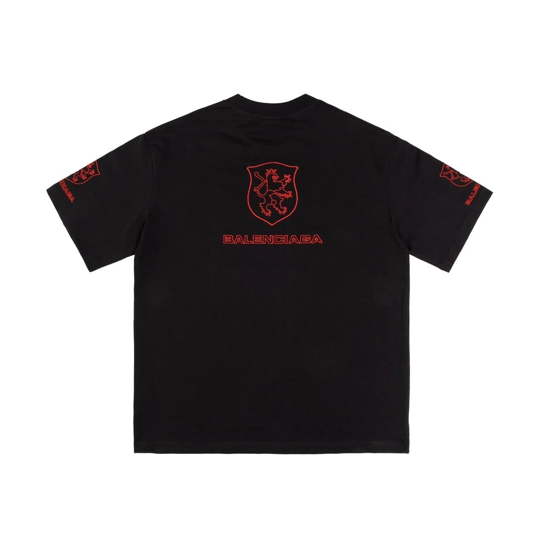 Balenciaga T-shirt Mamba Collaboration Embroidered Crew Neck Short Sleeve Pure Cotton T T-shirt ins Unisex Simple Summer New Casual Base Shirt T-Shirt