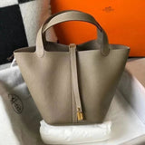 Hermes women's bag Top version Women's Bag21New Handmade picotin Bucket Bag1822Vegetable Basket Bucket Bag Handbag