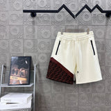 FENDl Shorts Front Body Double F Patchwork Segmentation Print logo Five-point Shorts25ss New Drawstring Casual Pants for Men and Women, Summer Style5Two-in-One Casual Sweatpants Pure Cotton Joggers