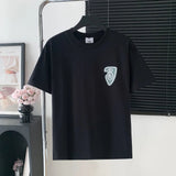 Burberry T-shirt Back logo Letter Printed round Neck Short Sleeve25ss New Pure Cotton Unisex Style T T-shirt OS Loose Fit Base Shirt Top Half Sleeve T-Shirt