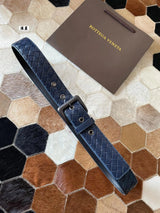 Bottega Veneta Belt 【First Layer Cowhide】Counter Version Free Packaging New Belt Men's First Layer Cowhide Hand-Woven Calfskin Belt Fashion All-Matching3.8cm Pant Belt Men and Women Business Casual Belt Belt Men's Leather Belt Bottega Belt