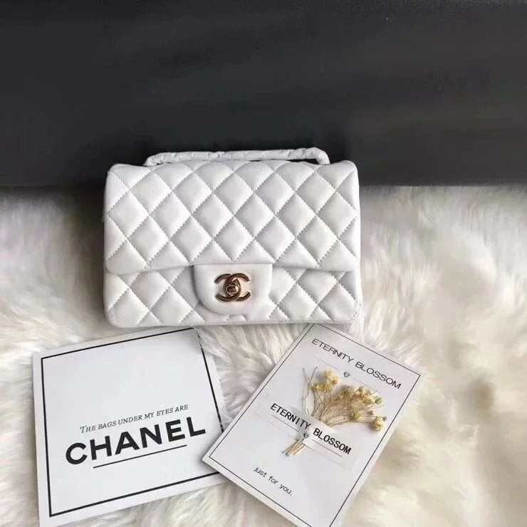 Chanel Women's Bag Top version 【Surrogate Shopping Version Genuine Goods Leather】l Classic CF Large Package mini20cm1116CF Fang Fat Flap Bag Original Sheepskin Women's Bag Chain Bag Crossbody Bag Caviar Cowhide CF20cm