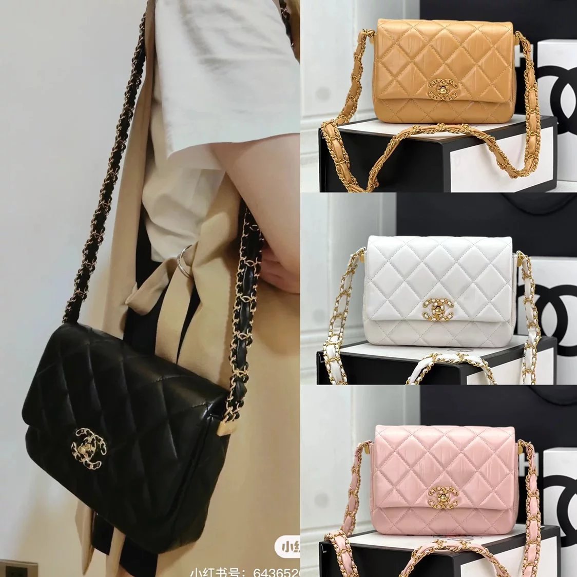 Chanel Women's Bag Top version 【**Original Factory】l23K Vintage Crumpled Square Bag Cow Leather Wide Shoulder Strap Shoulder Bag23k Fang Fat Man Thick Shoulder Strap Square Bag Messenger Bag AS4423