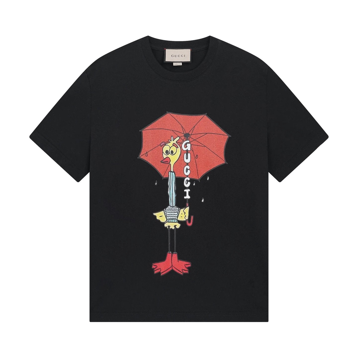 Gucci T-shirt Front Chest Chicken Support Umbrella Print logo round Neck Short Sleeve25ss New Pure Cotton Unisex Style T T-shirt OS Loose Fit Base Shirt Top Half Sleeve T-Shirt