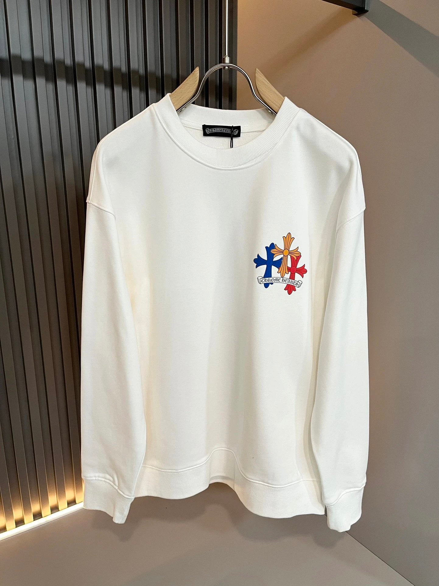 Chrome Hearts Hoodie Round Neck Sweatshirt with Front and Back Print Logo Sweatshirt Tracksuit Top os Loose Fit Casual Long Sleeve Base Shirt for Men and Women24ss Autumn and Winter New Products