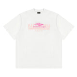 Balenciaga T-shirt Pink double print on the chest logo round Neck Short Sleeve25ss New pure cotton T Unisex T-Shirt OS Loose Fit Base Shirt Top Half Sleeve T-Shirt