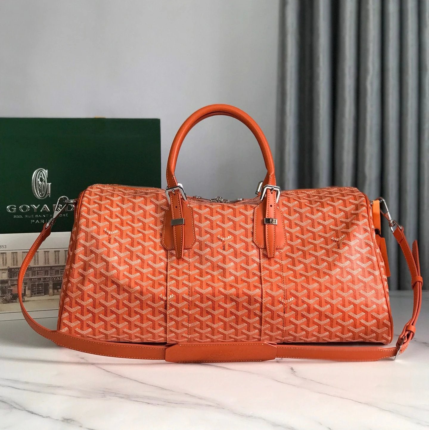 Goyard Bag Top version Original Leather New Product Croisiere50Travel Handbag Sports Bag Boeing Travel Bag50cm45cm Travel Bag Travel Bag Star Same Style Large Capacity Travel Luggage Bag Handbag Men's and Women's Bags boston45Travel Bag