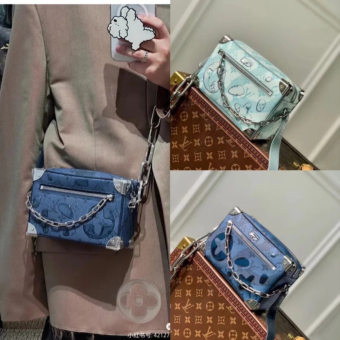 Louis Vuitton LV Women's Bag Top version 【Spot Goods】M22588Summer Limited Water Park Men's Box Bag MiniSoftTrunk Handbag Water Drop Bag Mini Suitcase Travel Bag Crossbody Bag Men's Bag