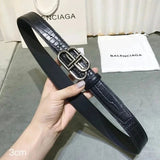 Balenciaga Belt Top version Crocodile Pattern Belt！Women's Cowhide Belt3.0Wide Belt