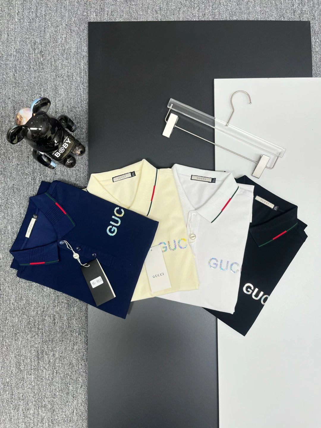 Gucci T-shirt Colorful letters on the chest logoPOLO Shirt Lapel Short Sleeve25ss New Unisex Summer Short Sleeve OS Loose T Business Half Sleeve Shirt Plus Size T-Shirt