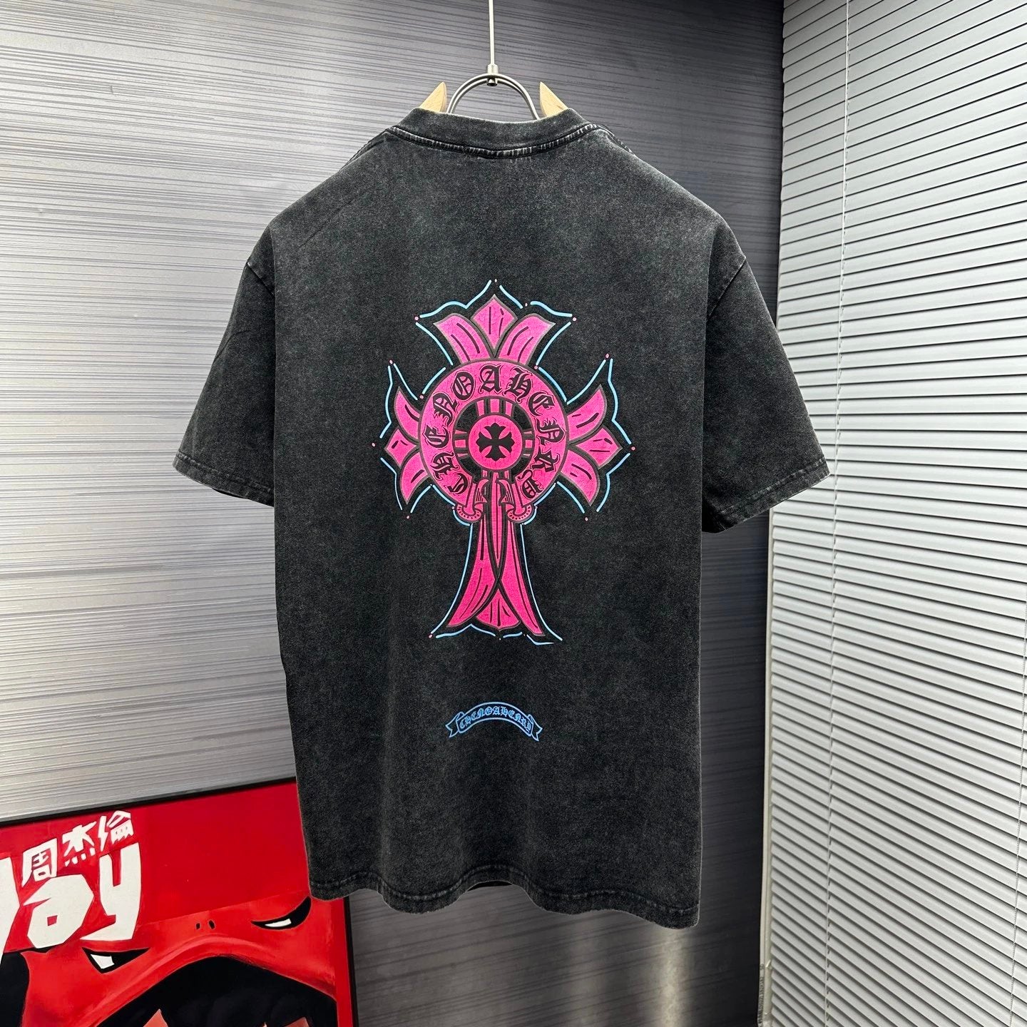 Chrome Hearts T-shirt Backside Print logo round Neck Short Sleeve25ss New pure cotton T Unisex T-Shirt OS Drop Shoulder Loose Fit Base Shirt Top T-Shirt Short Sleeve