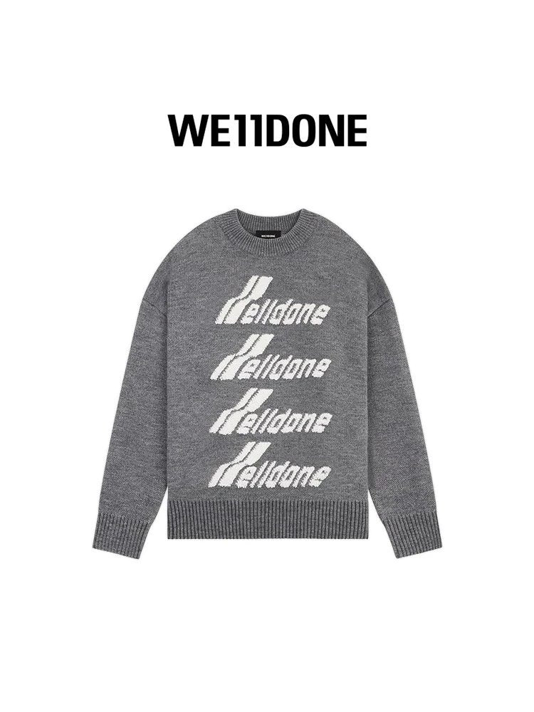 We11done Sweater Top Version Neutral Classic Letters for Men and Women logo Printed Stacking Knitted Long Sleeve Sweater