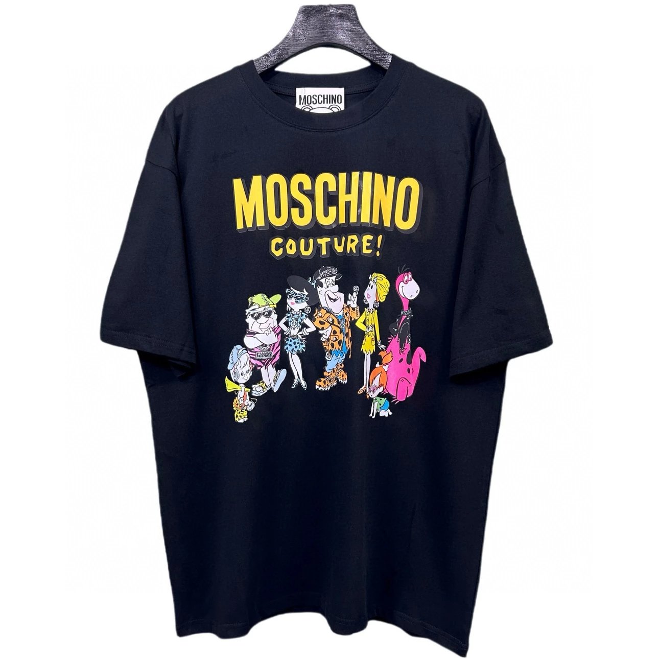 Moschino T-shirt Top Version Counter Same Style Pure Cotton Summer Men's and Women's Same Fashion Loose All-Matching2024New Short Sleeve T T-shirt