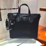 PRADA Bag Top version Latest Nylon Cloth Briefcase Tote Bag Shopping Bag Original Imported Cowhide Handle Tote Bag Handbag Shoulder Bag Messenger Bag Men's Bag Men's Bag2VG064