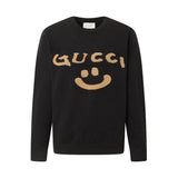 Gucci Sweater logo Smiley Face Jacquard Knit Crew Neck Sweater Long Sleeve Pullover Thickened Lazy Style OS Loose Fit Unisex Knit Top Jacket Versatile Casual Wearable Inside and Outside
