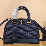 Louis Vuitton LV Women's Bag Top version 【High Version Original Leather】New Diamond Quilted Pattern A1maBB Shell Bag Original Sheepskin Shoulder Messenger Bag Portable Women's Bag AlmaBB Handbag M23666
