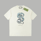 Gucci T-shirt Year of the Snake Limited Edition Front Plate Snake Pattern Print logo round Neck Short Sleeve25ss New Pure Cotton Half-Sleeve Top Unisex T Casual T-Shirt Base Layer Shirt OS Loose design