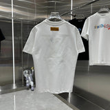 Louis Vuitton LV T-shirt Back Cross Stitch Embroidery logo round Neck Short Sleeve25ss New Pure Cotton Unisex Style T T-shirt OS Loose Fit Base Shirt Top Half Sleeve T-Shirt