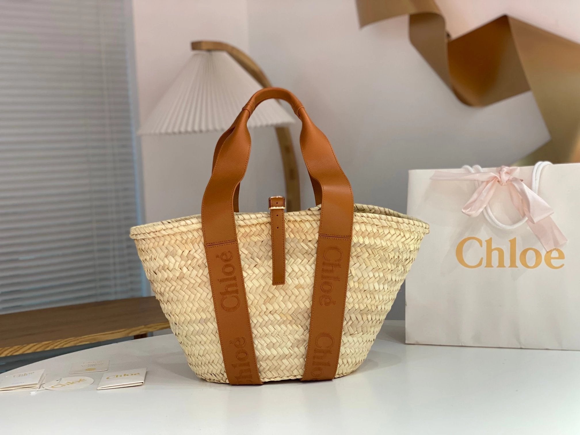 Chloe Bag Top version 【Original Version】23Summer New Straw Bag Woven Tote Bag Vegetable Basket Bag Handbag New Women's Bag Beach Bag woody Woven Basket Bag Straw Bucket Bag