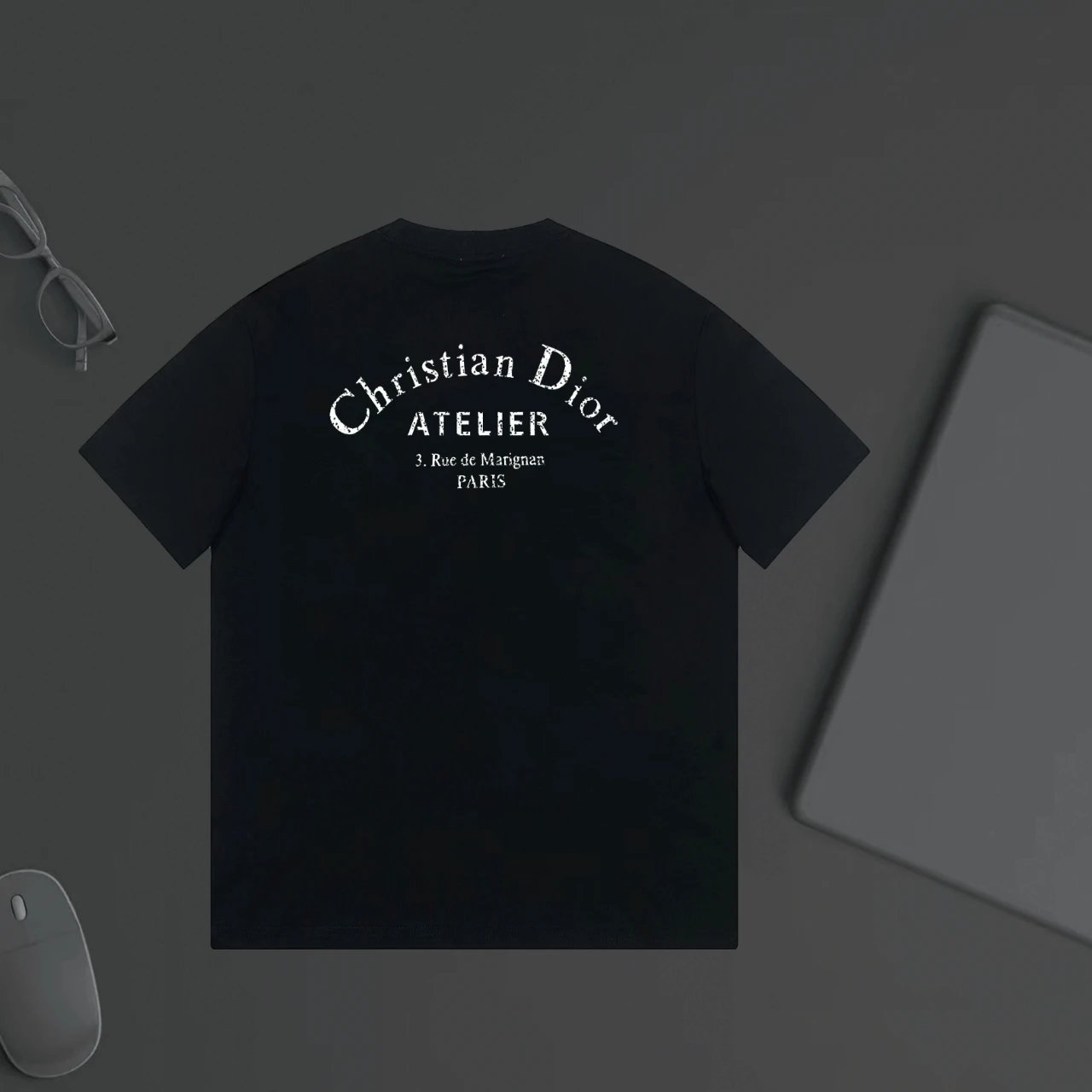 Dior T-shirt Front and Rear Letter Printing logo round Neck Short Sleeve25ss New Pure Cotton Unisex Style T T-shirt OS Loose Fit Base Shirt Top Half Sleeve T-Shirt