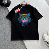 Kenzo T-shirt Top Version Tiger Head Embroidery Counter Same Style Pure Cotton Summer Men and Women Same Style Fashion Loose All-Matching2024New Short Sleeve T T-shirt